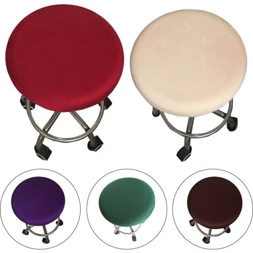 Round Chair Cover Bar Stool Cover Elastic Seat Cover Chair Protector Solid Color Home Decoration Chair Slipcover Spandex