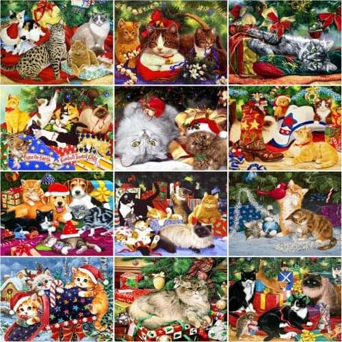 PDMDOG 5D Full Drill Square Diamond Painting Cat Dog Handicraft Diamond Embroidery Animal Art Rhinestone Snow Handmade Gift
