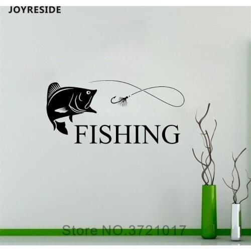 JOYRESIDE Fishing Wall Hobby Decal Vinyl Sticker Nature Interior Decor Children Kids Room Living Room Art Decorations Mural A519