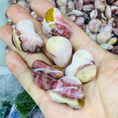 Natural quartz stone crystal heart home decoration