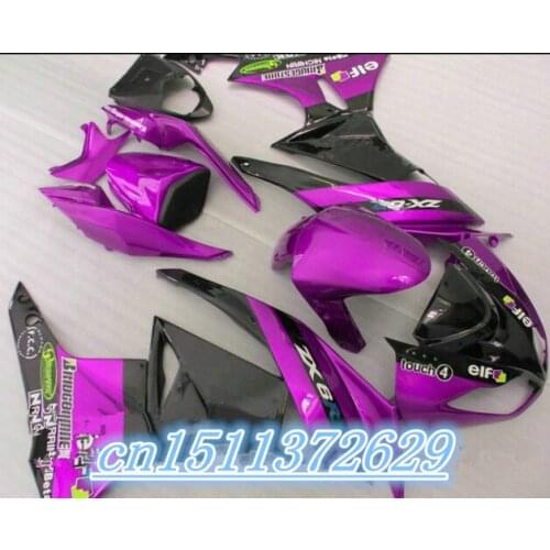 Dor-motorcycle body fairings set for Kawasaki ZX6R 2009 2010 2011 2012 purple black fairing body kits 09-12