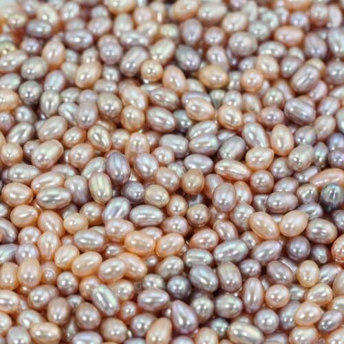 Bulk 100pcs/lot Natural Color Freshwater Rice Pearls White Pink Lavender Oval Real Pearls Love Wish Oyster Pearls FP273