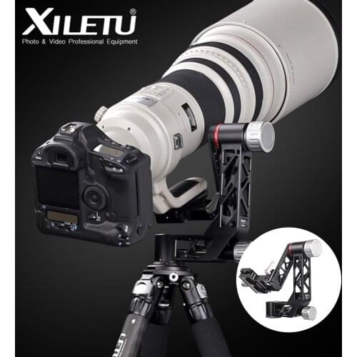 Panoramic Gimbal Tripod Head with QR Plate 1/4 Inch & 3/8 Inch Screw for Birdwatching Camera Smartphone Max. Load 25kg/55lb