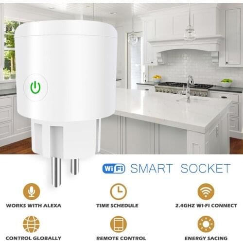 EU Plug WiFi Socket Smart Phone Timing Outlet Switch Remote Control for Alexa for google home for IFTTT for AI Speaker