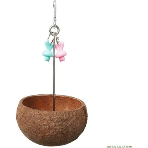 QX2E Bird Feeding Dish Hanging Parrot Food Bowl Cage Feeding Bowl for Parakeet Conure