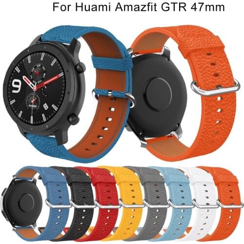 22mm luxury leather Strap For Samsung Gear sport S3 watchband classic frontier wristband For Huami Amazfit GTR 47 bracelet strap