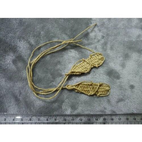 Hand Made 1/6th Ancient Japanese samurai straw shoes model F12" Male Body Doll