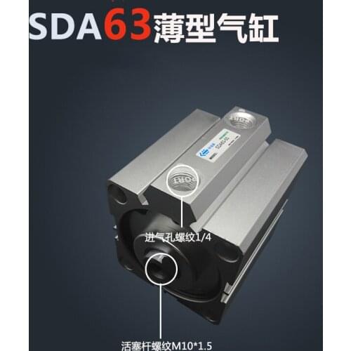 SDA63*35 Free shipping 63mm Bore 35mm Stroke Compact Air Cylinders SDA63X35 Dual Action Air Pneumatic Cylinder