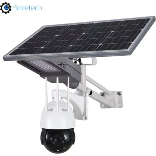 Solar 5MP 4G PTZ camera system solar intelligent streetlight IR 20X zoom 4G speed dome solar energy streetlight CCTV camera kit