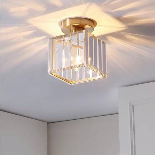 Nordic aisle light corridor porch balcony simple modern creative home light luxury net celebrity crystal ceiling lamps