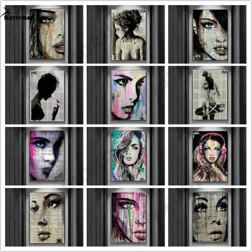 Modern Abstract Human Face Oil Painting Painting Print Poster Modern Graffiti Fashion Bedroom Living Room Wall Decoration Art