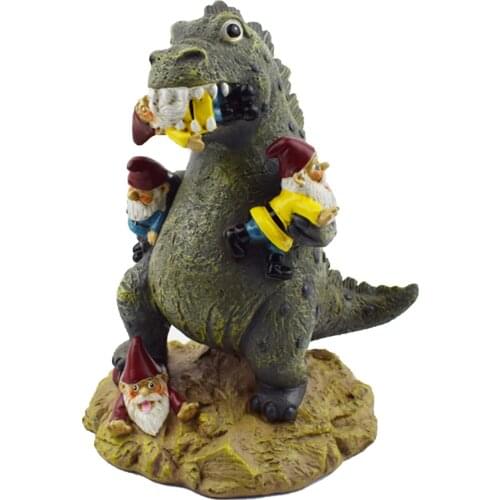 Resin Dinosaur Statue Decorative Gnome Art Garden Sculpture