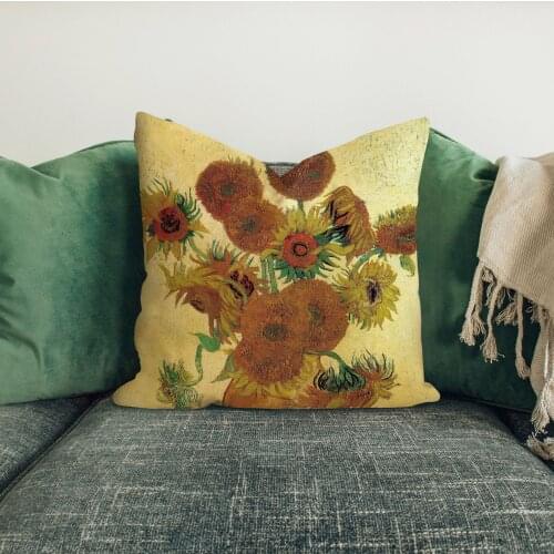 Vintage Art Pillowcases Famous Oil Painting Two Direction Pillow Case Sofa Bedroom Car Decoration Throw Pillow Cover Soft Plush