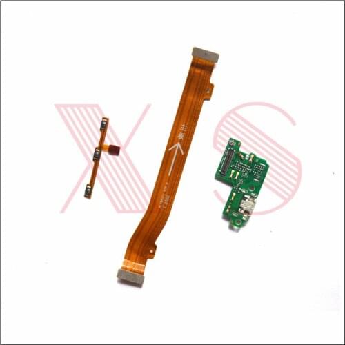 Power on/off volume switch side main board USB charging charger connector flex cable For Huawei Ascend P10 lite