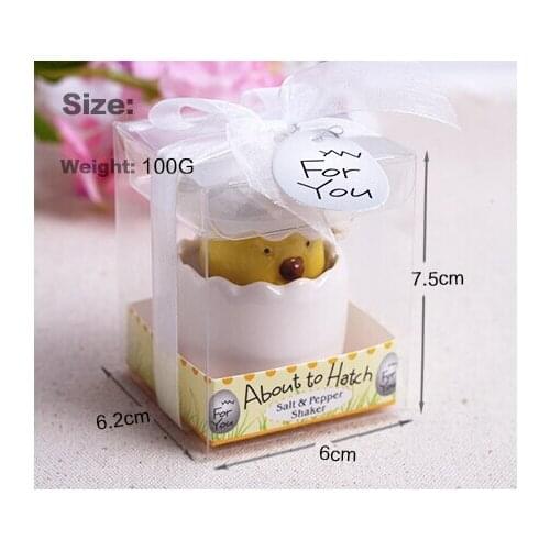" About to Hatch" Chicken Salt&pepper shakers Baby shower favors Free shipping wedding favors Birthday party favors for kids