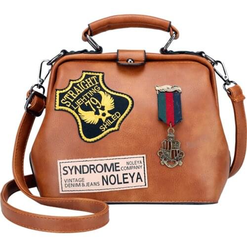 Women Shoulder Bags Female Messenger Bag Handbags Totes Braccialini Brand Style Handicraft Art Cartoon Fashion Embroidery Badge