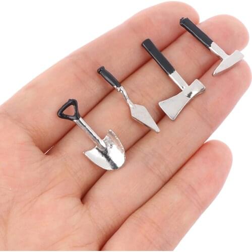 1:12 Dollhouse Miniature Gardening Tools Set Doll House Outdoor Decoration Accessories Toy DIY Miniatura Metal Watering