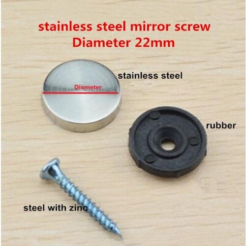20sets 22mm diameter stainless steel cap cover decorative mirror screw for furniture