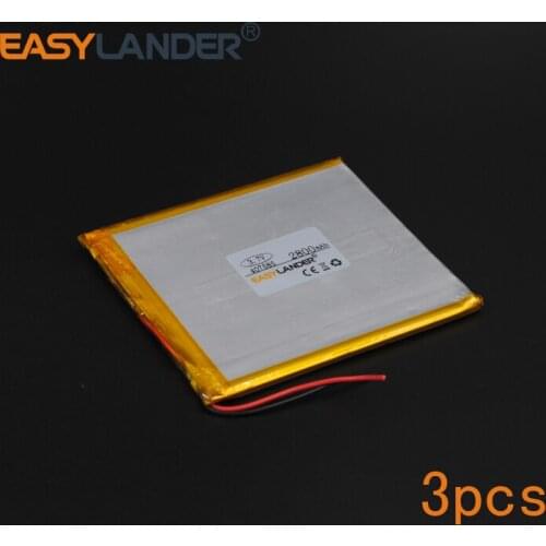 3pcs/Lot 3.7V 2800mAh Polymer Li-ion Battery For Tablet PC iPAQ E-Book Portable DVD Consumer electronics safety lamp 407585