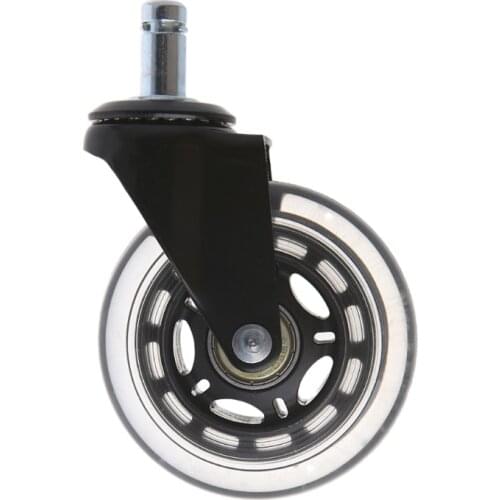 53CA Universal 3" PU Style Office Chair Wheels Replacement Rolling Caster