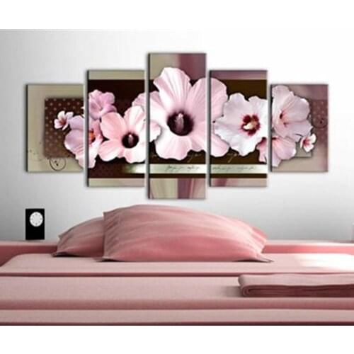 5D Diy Diamond Painting Cross Stitch 5pcs flowers full square round Diamond Embroidery Rhinestones Diamond Mosaic Stickers decor