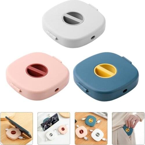 6pcs Creative Rotating Mobile Phone Data Cable Packing Boxes Organize Storage Box For Mobile Phone Data (Assorted Color)