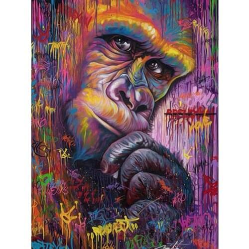 5D DIY Diamond Painting Cross Stitch Kit "Color monkey" Full Square/Round Diamond Embroidery Mosaic Crystal pictureHome Decor