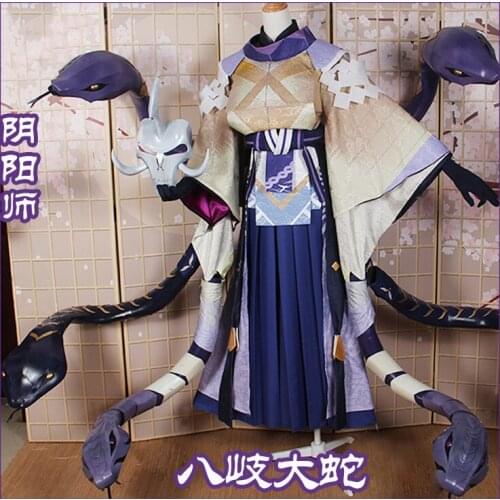 Anime! Onmyoji Yamata no Orochi Heiankyo Battle Suit Gorgeous Kimono Uniform Cosplay Costume Halloween Outfit Free Shipping