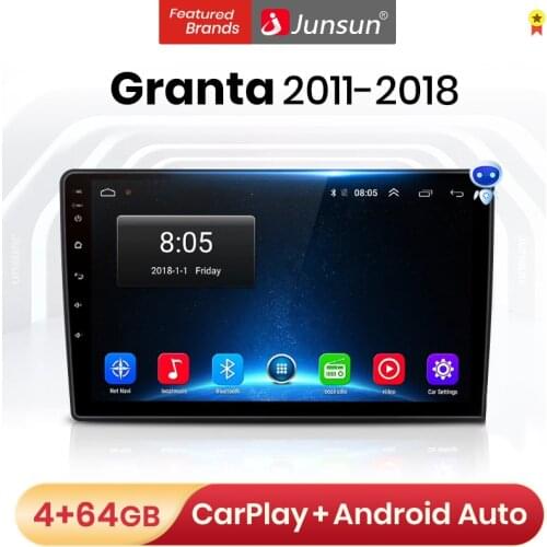 Junsun V1 Pro 4G+64G Android 10.0 4G Car Radio Multimedia Player For LADA Granta 2011-2018 GPS Navigation no 2din dvd autoradio