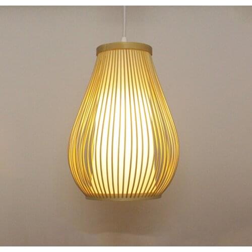 Bamboo Bulb Pendant Lamp Handmade Weaving Wood knitted Pendant Light Office building Exhibition Hall Decor Pendant Lighting G008