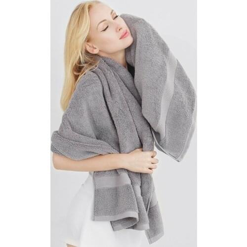 Pure Cotton Bath Towel Microfiber Terry Towels Absorbent Adult Solid Color Soft Large Beach Towel For Home Bathroom Shower Towel