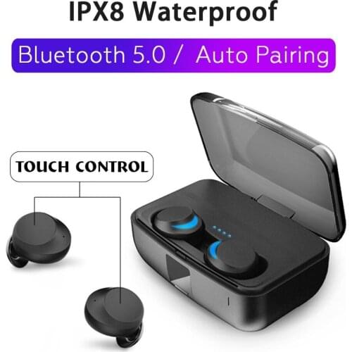 C3 TWS bluetooth5.0 Earphones IPX8 Waterproof Wireless Earbuds Cordless Swimming Headset With Mic 3000mAh Charging Box for Phone