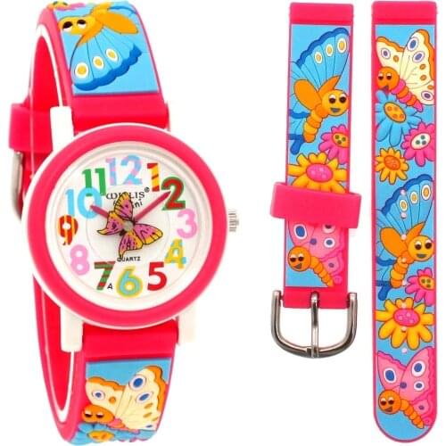Butterfly Watches Girls 3D Watch Children Watch Fashion Cartoon Quartz Watches for Girl Boy Kids Child Gift