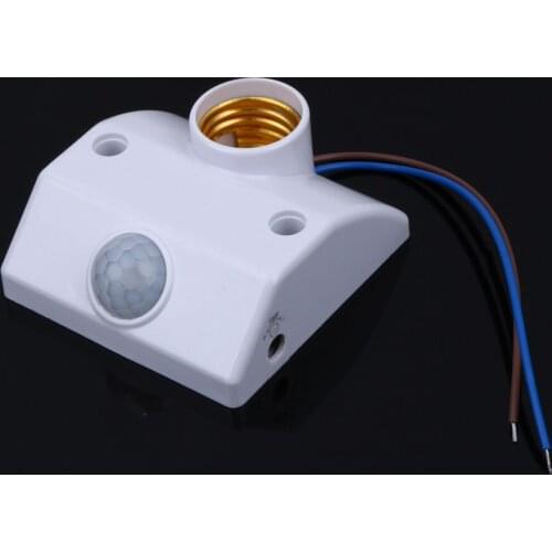 Automatic Human Body Infrared IR Sensor LED Bulb Light E27 Base PIR Motion Detector Wall Lamp Holder Socket AC 220V