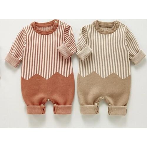 Newborn Baby Boy Girl Clothes Bodysuit Long Sleeve Spring Autumn Warm Romper Baby Knit Sweater Set Cotton Jumpsuit for Kids 0-2Y