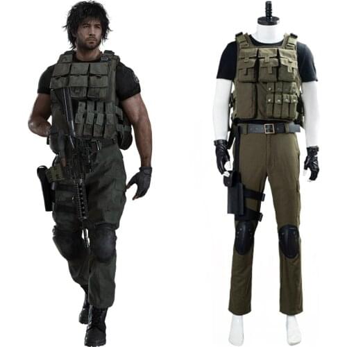 Game RESIDENT Carlos Oliveira Cosplay Costume Men Military equipment Uniform Outfit Halloween Carnival Costume