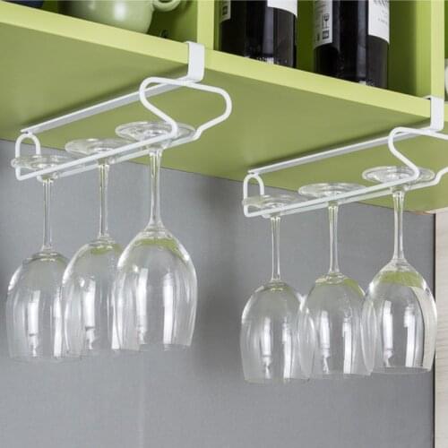 Wrought Iron Wall Mount Wine Glass Hanging Holder Household Goblet Stemware Storage Organizer Rack Bar Hanger Shelf