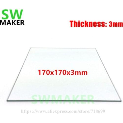 SWMAKER Borosilicate Glass Bed 170x170mm for Lulzbot mini