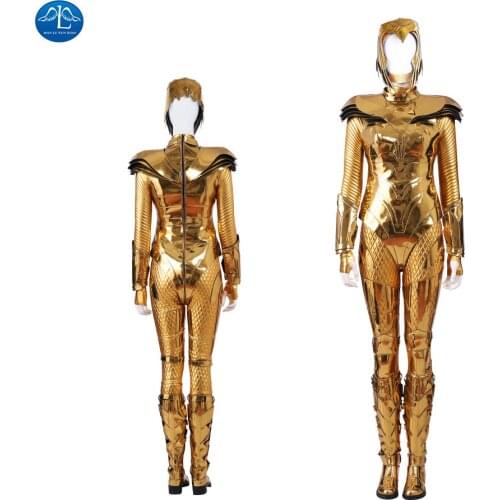 ManLuYunXiao Wonder 1984 WW84 Cosplay Costume Diana Prince Gold Jumpsuit Women Party Carnival Halloween Outfit Adult Custom Made