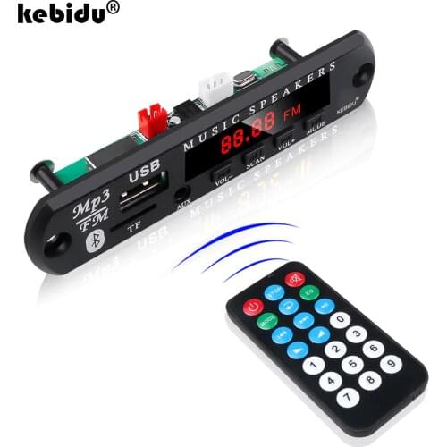 Kebidu 5V 12V MP3 WMA Decoder Board Audio Module USB TF Radio Bluetooth5.0 Wireless Music Car MP3 Player With Remote Control