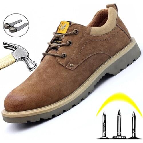 Male Shoes Adult Safety Shoes Indestructible Steel Toe Shoes Anti-puncture Protective Shoes Non-slip Electric Welder Work Shoes