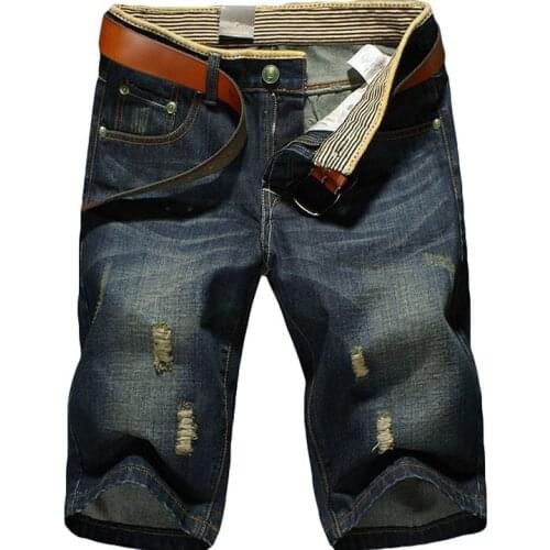 2021 Summer New Mens Stretch Short Jeans Fashion Casual Slim Version of High Stretch Denim Shorts Mens Brand Clothing