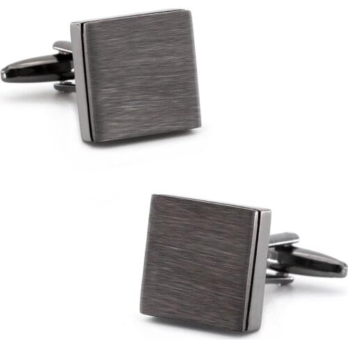 IGame Fashion IP Black Cufflinks Gun Metal Color Plating Brass Material Men French Cuff Links Free Shipping