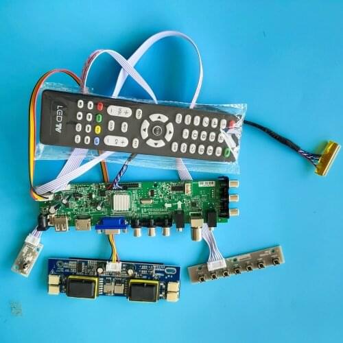Kit for LM190E08-TLJ7/LM190E08-TLJ8 USB DVB-T board remote TV Digital LCD Panel 1280X1024 4 CCFL HDMI VGA Controller 30pin 19"