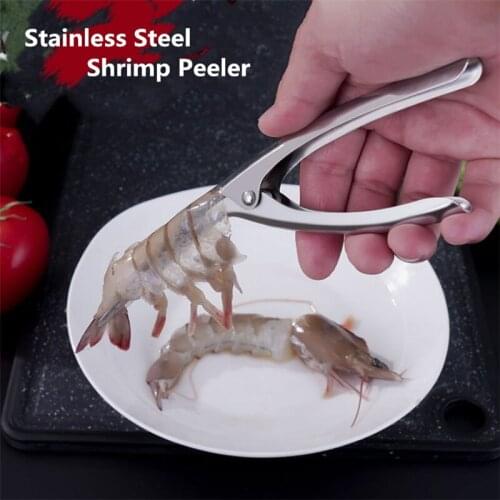 Stainless Steel Shrimp Peeler Prawn Shrimp Deveiner Fishing Knife Cutter Lobster Shell Remover Peel Device Kitchen Seafood Tools
