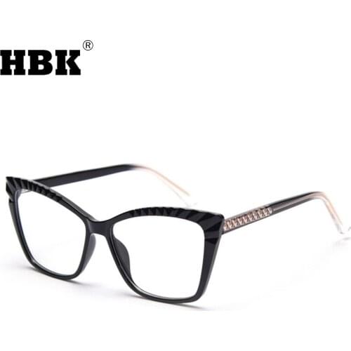 HBK Cat Eye Anti Blue Light Glasses 2021 Trending Black Frame Women Men New Computer Female Reading Eyeglasses Myopia UV400