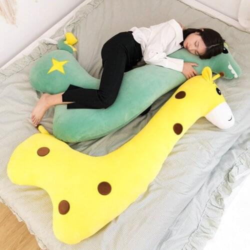 75-110cm New Cute Giraffe Plush Toys Stuffed Pillow Soft Long Animal Dinosaur Dolls Cushion Baby Kids Birthday Gift Christmas