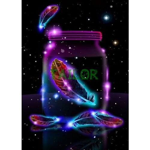 Full square wall stickers haft diamentowy set Cross stitch 5D diamond painting Cuadros tools flower colour Mosaic art feather 11