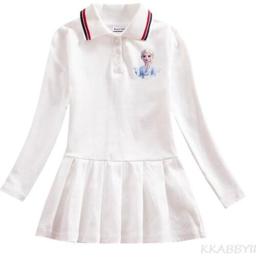 Polo School of Foreign Trade Childrens Wear Spring and Autumn Frozen Childrens Dress Girls' Pleated Skilts with Long Sleeves