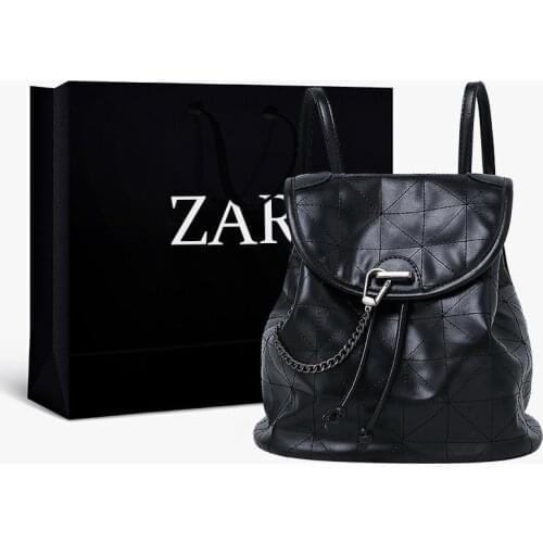 Backpack women 2020 fashion drawstring backpack large capacity casual college student schoolbag rhombus travel bag tide